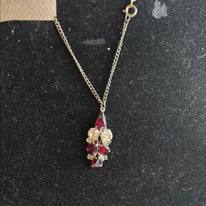 Elegant Red and Silver Pendant Necklace